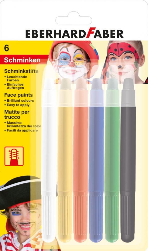 Farby na tvár v ceruzke 6 farebné, vysúvacie
