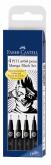 PITT umeleck fixky Manga Black set, 4ks (B, F, S, XS)