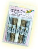 Glitrov set-trblietky 5 ks zlat/strieborn/perleov