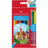 Pastelky Castell 12 farebn set+3 bi-color