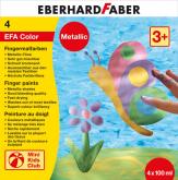 Prstov farby 4 farebn, 100 ml metalick farby