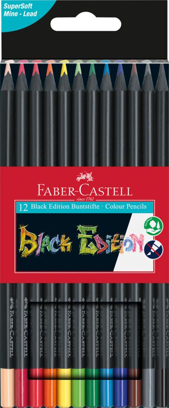 Pastelky Black Edition set 12 farebné