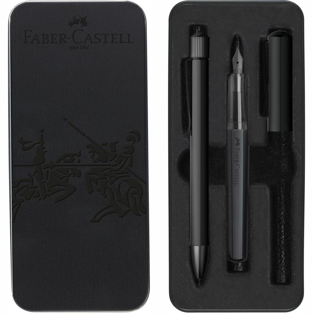 Súprava Hexo plniace pero M+guľôčkové pero, čierna